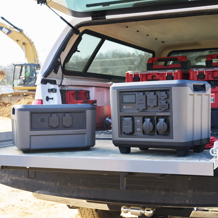 portable power station on pickup truck