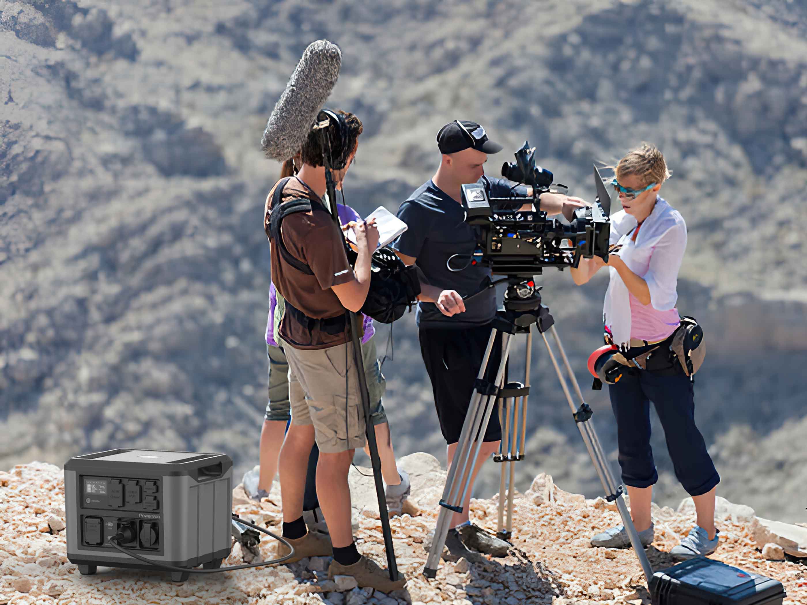 PowerXon portable power station for outdoor filming