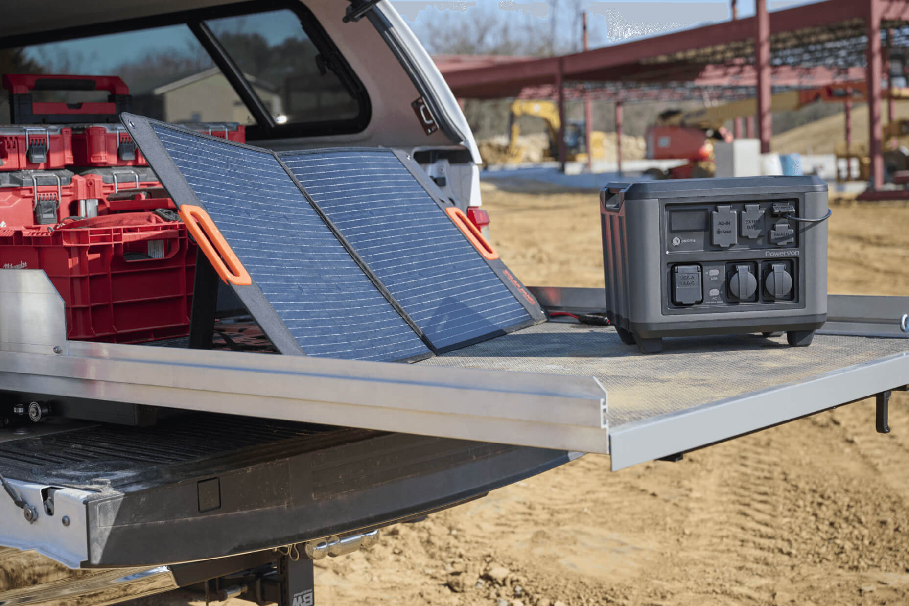 PowerXon portable power station charge via solar panel
